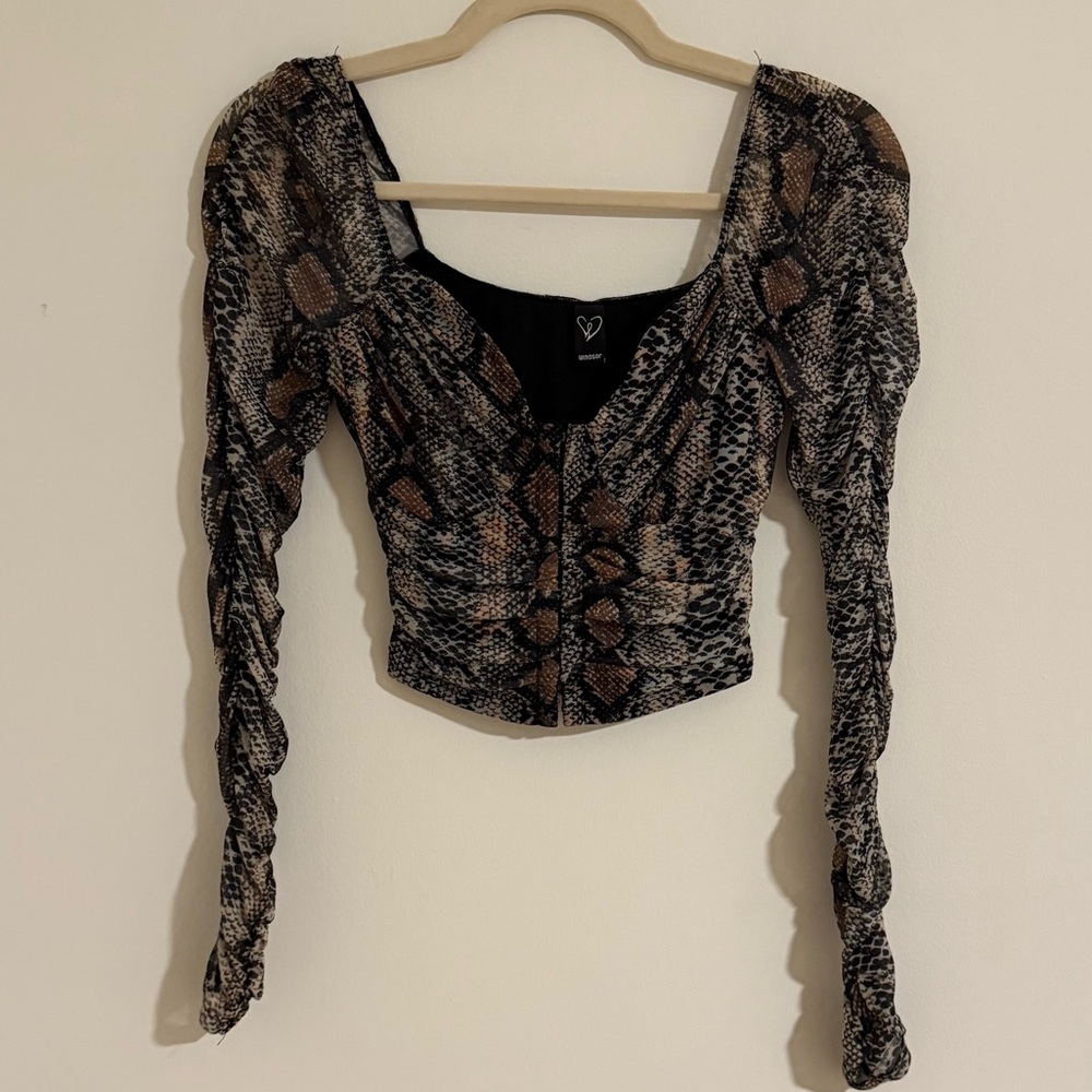 Windsor Snake Print Long Sleeve Top